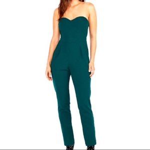 NWT Express Green Strapless Sweetheart Jumpsuit - Size 10